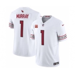 Men's Arizona Cardinals #1 Kyler Murray White 2023 F.U.S.E. With 4-Star C Patch Vapor Untouchable F.U.S.E. Limited Football Stitched Jersey