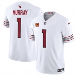 Men's Arizona Cardinals #1 Kyler Murray White 2024 F.U.S.E. With 4-Star C Patch Vapor Untouchable Limited Football Stitched Jersey