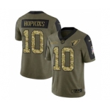 Men's Arizona Cardinals #10 DeAndre Hopkins 2021 Olive Camo Salute To Service Limited Stitched Football Jersey