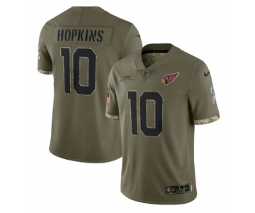 Men's Arizona Cardinals #10 DeAndre Hopkins 2022 Olive Salute To Service Limited Stitched Jersey