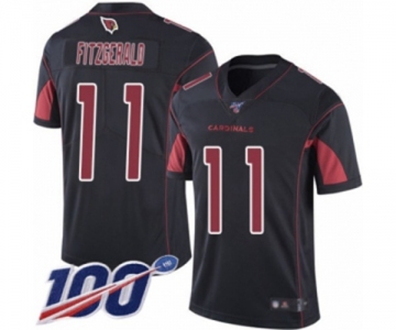 Men's Arizona Cardinals #11 Larry Fitzgerald Limited Black Rush Vapor Untouchable 100th Season Football Jersey