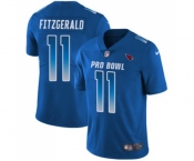 Men's Arizona Cardinals #11 Larry Fitzgerald Limited Royal Blue 2018 Pro Bowl Football Jersey