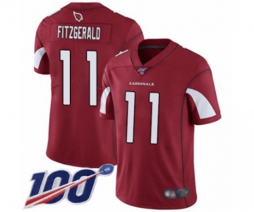 Men's Arizona Cardinals #11 Larry Fitzgerald Red Team Color Vapor Untouchable Limited Player 100th Season Football Jersey