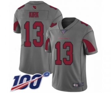 Men's Arizona Cardinals #13 Christian Kirk Limited Silver Inverted Legend 100th Season Football Jersey