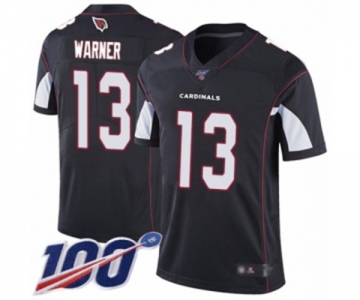 Men's Arizona Cardinals #13 Kurt Warner Black Alternate Vapor Untouchable Limited Player 100th Season Football Jersey