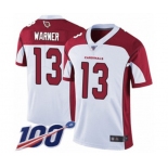 Men's Arizona Cardinals #13 Kurt Warner White Vapor Untouchable Limited Player 100th Season Football Jersey