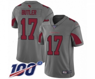 Men's Arizona Cardinals #17 Hakeem Butler Limited Silver Inverted Legend 100th Season Football Jersey