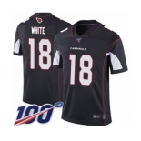 Men's Arizona Cardinals #18 Kevin White Black Alternate Vapor Untouchable Limited Player 100th Season Football Jersey