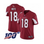 Men's Arizona Cardinals #18 Kevin White Red Team Color Vapor Untouchable Limited Player 100th Season Football Jersey