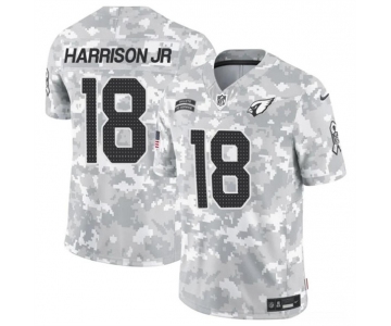 Men's Arizona Cardinals #18 Marvin Harrison Jr. 2024 F.U.S.E. Arctic Camo Salute to Service Limited Football Stitched Jersey