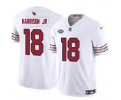 Men's Arizona Cardinals #18 Marvin Harrison Jr White 2024 With Draft Patch F.U.S.E. Vapor Untouchable Limited Stitched Football Jersey