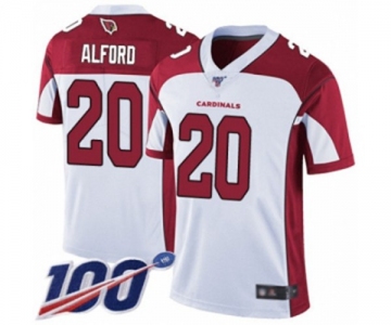 Men's Arizona Cardinals #20 Robert Alford White Vapor Untouchable Limited Player 100th Season Football Jersey