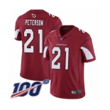 Men's Arizona Cardinals #21 Patrick Peterson Red Team Color Vapor Untouchable Limited Player 100th Season Football Jersey