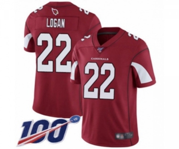 Men's Arizona Cardinals #22 T. J. Logan Red Team Color Vapor Untouchable Limited Player 100th Season Football Jersey