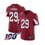 Men's Arizona Cardinals #29 Chase Edmonds Red Team Color Vapor Untouchable Limited Player 100th Season Football Jersey