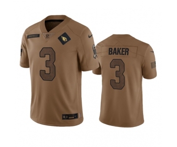 Men's Arizona Cardinals #3 Budda Baker 2023 Brown Salute To Service Limited Football Stitched Jersey