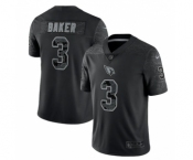 Men's Arizona Cardinals #3 Budda Baker Black Reflective Limited Stitched Football Jersey