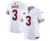 Men's Arizona Cardinals #3 Budda Baker White 2024 F.U.S.E. With 4-Star C Patch Vapor Untouchable Limited Football Stitched Jersey