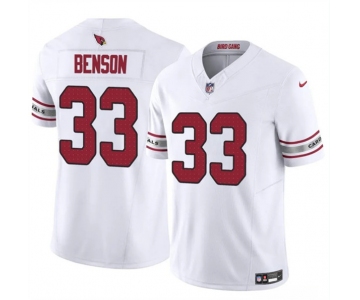 Men's Arizona Cardinals #33 Trey Benson White 2024 F.U.S.E. Vapor Untouchable Limited Football Stitched Jersey