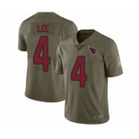 Men's Arizona Cardinals #4 Andy Lee Limited Olive 2017 Salute to Service Football Jersey