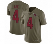 Men's Arizona Cardinals #4 Andy Lee Limited Olive 2017 Salute to Service Football Jersey