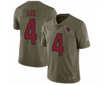 Men's Arizona Cardinals #4 Andy Lee Limited Olive 2017 Salute to Service Football Jersey