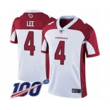 Men's Arizona Cardinals #4 Andy Lee White Vapor Untouchable Limited Player 100th Season Football Jersey