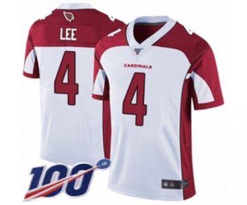 Men's Arizona Cardinals #4 Andy Lee White Vapor Untouchable Limited Player 100th Season Football Jersey