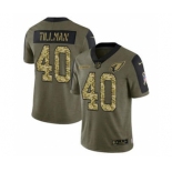 Men's Arizona Cardinals #40 Pat Tillman 2021 Olive Camo Salute To Service Limited Stitched Football Jersey