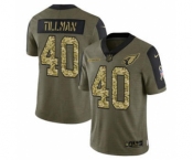 Men's Arizona Cardinals #40 Pat Tillman 2021 Olive Camo Salute To Service Limited Stitched Football Jersey