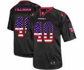 Men's Arizona Cardinals #40 Pat Tillman Black USA Flag Fashion Football Jersey