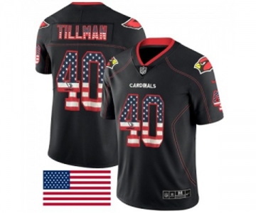 Men's Arizona Cardinals #40 Pat Tillman Limited Black Rush USA Flag Football Jersey