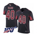 Men's Arizona Cardinals #40 Pat Tillman Limited Black Rush Vapor Untouchable 100th Season Football Jersey