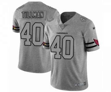 Men's Arizona Cardinals #40 Pat Tillman Limited Gray Team Logo Gridiron Football Jersey