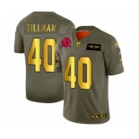 Men's Arizona Cardinals #40 Pat Tillman Limited Olive Gold 2019 Salute to Service Football Jersey