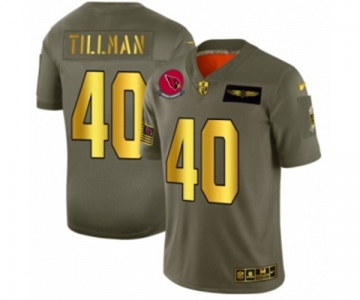 Men's Arizona Cardinals #40 Pat Tillman Limited Olive Gold 2019 Salute to Service Football Jersey