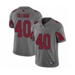 Men's Arizona Cardinals #40 Pat Tillman Limited Silver Inverted Legend Football Jersey