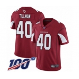 Men's Arizona Cardinals #40 Pat Tillman Red Team Color Vapor Untouchable Limited Player 100th Season Football Jersey