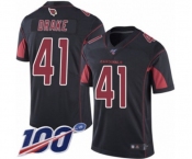 Men's Arizona Cardinals #41 Kenyan Drake Limited Black Rush Vapor Untouchable 100th Season Football Jersey