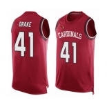 Men's Arizona Cardinals #41 Kenyan Drake Limited Red Player Name & Number Tank Top Football Jersey