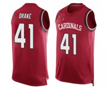 Men's Arizona Cardinals #41 Kenyan Drake Limited Red Player Name & Number Tank Top Football Jersey