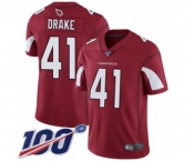 Men's Arizona Cardinals #41 Kenyan Drake Red Team Color Vapor Untouchable Limited Player 100th Season Football Jersey