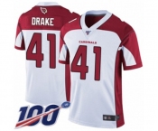 Men's Arizona Cardinals #41 Kenyan Drake White Vapor Untouchable Limited Player 100th Season Football Jersey