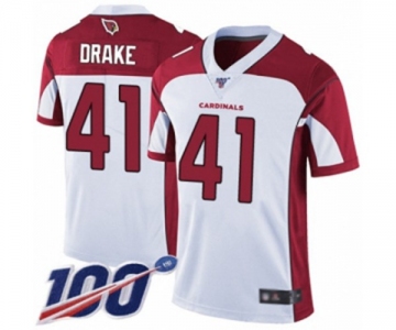 Men's Arizona Cardinals #41 Kenyan Drake White Vapor Untouchable Limited Player 100th Season Football Jersey