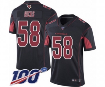 Men's Arizona Cardinals #58 Jordan Hicks Limited Black Rush Vapor Untouchable 100th Season Football Jersey