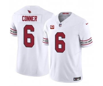 Men's Arizona Cardinals #6 James Conner White 2024 F.U.S.E. With 3-Star C Patch Vapor Untouchable Limited Football Stitched Jersey