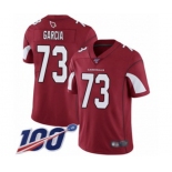 Men's Arizona Cardinals #73 Max Garcia Red Team Color Vapor Untouchable Limited Player 100th Season Football Jersey