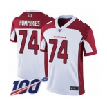 Men's Arizona Cardinals #74 D.J. Humphries White Vapor Untouchable Limited Player 100th Season Football Jersey