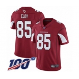 Men's Arizona Cardinals #85 Charles Clay Red Team Color Vapor Untouchable Limited Player 100th Season Football Jersey