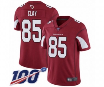 Men's Arizona Cardinals #85 Charles Clay Red Team Color Vapor Untouchable Limited Player 100th Season Football Jersey